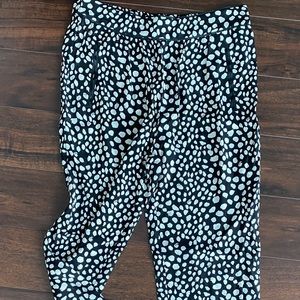 Zara Black and white dotted satin trouser